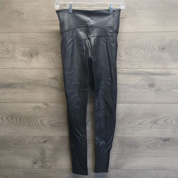 Spanx Faux Leather Compression Leggings Women's Size Medium - Picture 4 of 8